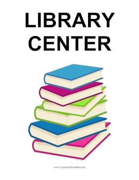 Library Center Teachers Printable