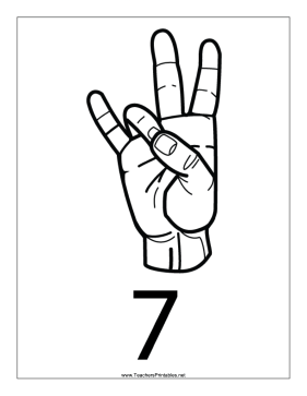 Number 7-Outline-With Label Teachers Printable