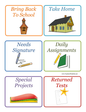 School Assignment Labels Teachers Printable