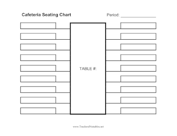 School Cafeteria Seating Chart Teachers Printable