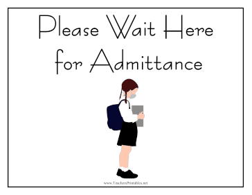 School Wait Here Teachers Printable