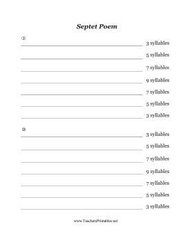 Septet Poem Teachers Printable