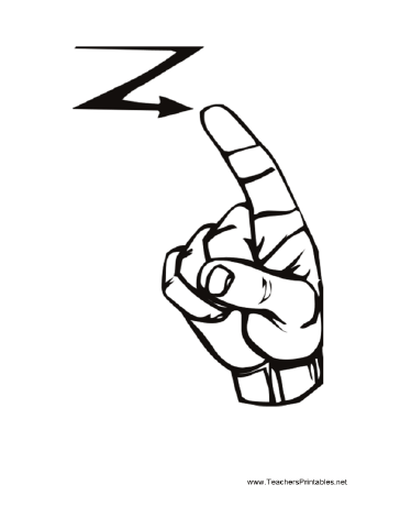 Sign Language Z Teachers Printable