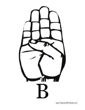 Sign Language with B Teachers Printable