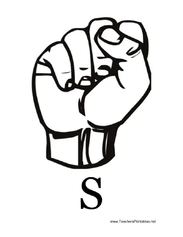 Sign Language with S Teachers Printable