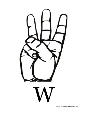 Sign Language with W Teachers Printable