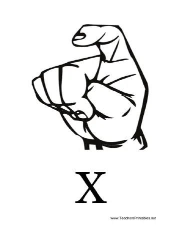 Sign Language with X Teachers Printable