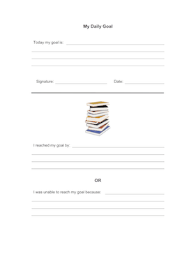 Student Daily Goal Teachers Printable