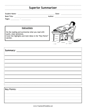 Superior Summarizer Teachers Printable