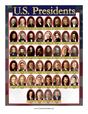 printable presidents portraits